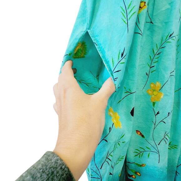 Woman Within Floral Button Bust Short Sleeve 100% Cotton Maxi Dress Size 1X - Picture 6 of 8